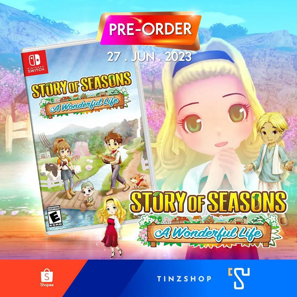 Nintendo Switch Game Story of Seasons A Wonderful Life / Zone US (English ) แผ่นเกม นินเทนโด้