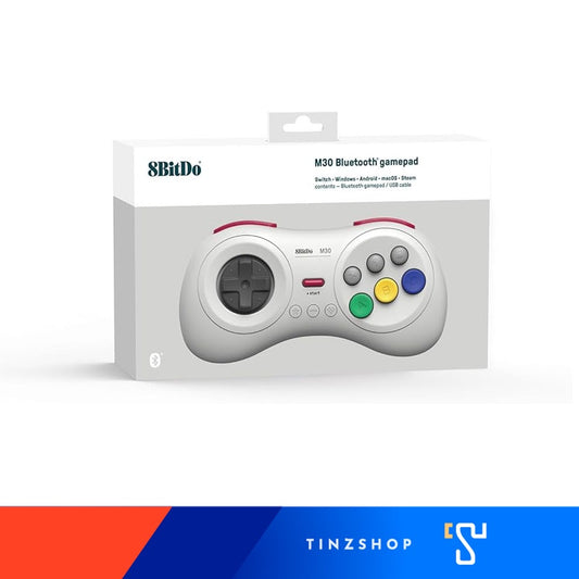 8Bitdo M30 Bluetooth Controller for Switch, Windows and Android, 6-Button Layout (White),(Black)