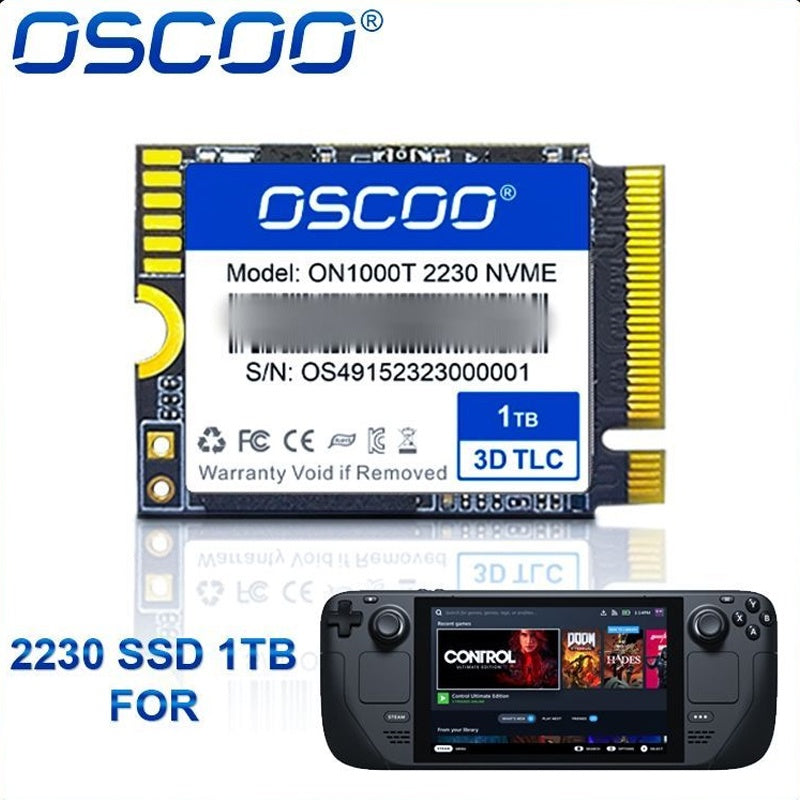 Oscoo Mini 1TB M.2 2230 NVMe PCIe x4 Gen4 SSD 512gb 256gb Support for Mini Pc Hard Drives 2230 for Steam Deck