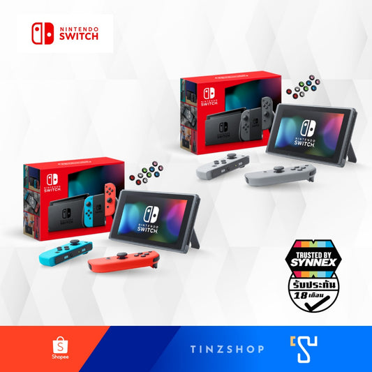[Synnex] Tinzshop Nintendo Switch กล่องแดง Gen2 สีนีออน  สีเทา ฟรี! ครอบปุ่ม SwithcGo 1 คู่ (ประกันศูนย์ไทย)