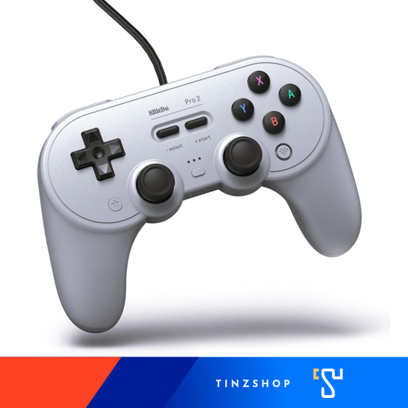 𝟴𝗕𝗶𝘁𝗗𝗼 Pro 2 Wired gamepad Controller for Switch and Windows (Gray Edition) แบบมีสาย 8BitDo