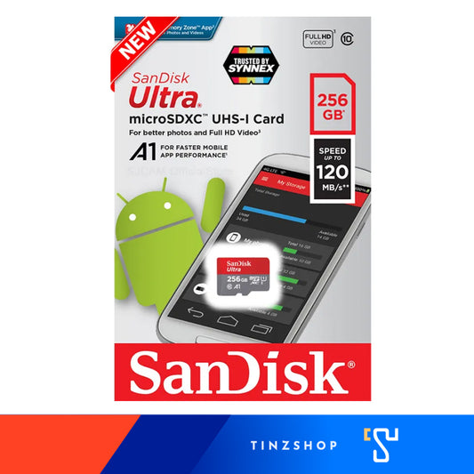 Sandisk เมมโมรี่ ไมโครเอสดีการ์ด 256 GB Micro-SD (Class10)
