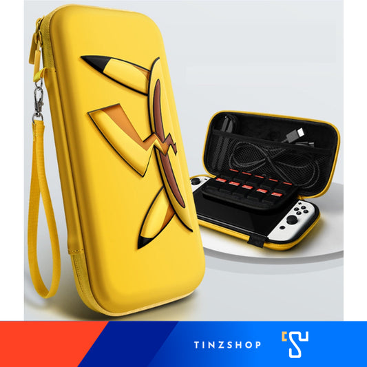 TZ กระเป๋า Airfoam สีเหลือง ลาย Pikachu สำหรับใส่เครื่องเกม  Switch OLED / กล่องแดง