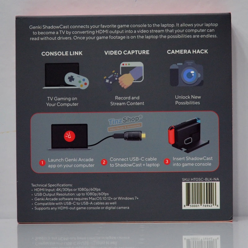 Genki ShadowCast Console Laptop Link  HTGSC-BLK-NA 85000176942 Notebook รองรับ HDMI