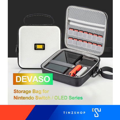 Devaso Nylon Fabric Webbing Strap Storage Bag For Nintendo Switch/OLED Seriesถุงเก็บสายรัดผ้าไนลอนสำหรับ Nintendo Switch