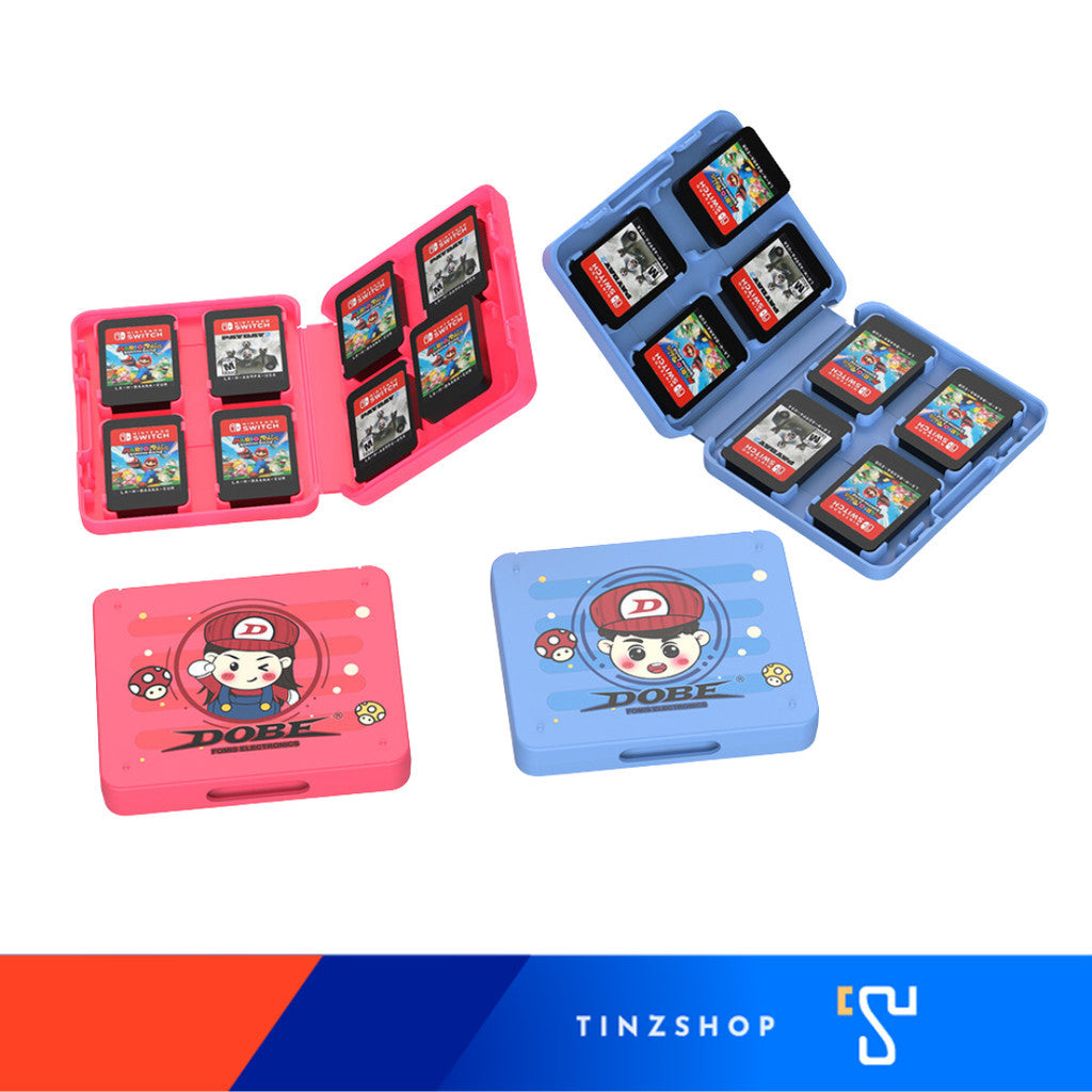 Tinzshop Dobe iTNS-19303M / iTNS-19303T Nintendo Switch Game Card Case / กล่องเก็บเกมส์ [Red/Blue] [Pink/Blue]