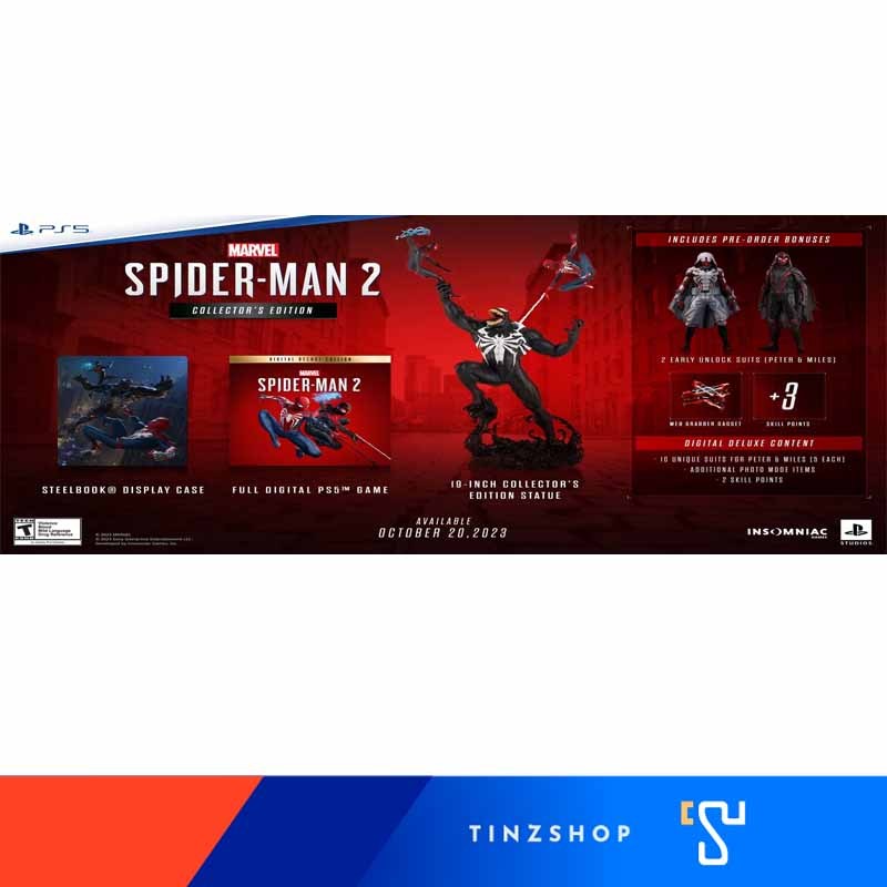 [ชุดสะสม] (Collector) New PS5 Game Marvel's SpiderMan 2 Collector 's Edition (ไม่รวมเครื่องเล่น PS5)
