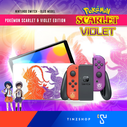 Nintendo Switch OLED Pokemon Scarlet & Violet Edition เครื่องเล่นเกม นินเทนโดสวิทซ์ ลาย โปเกมอน สกาเล็ต ไวโอเล็ต