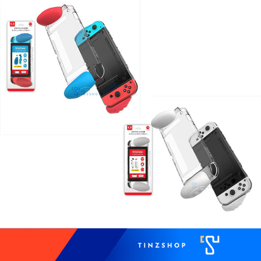 IINE L650/L651 Grip Case For Nintendo Switch OLED เคส TPU ใส + TPU Joycon มือจับเสริม สีขาว/นีออน