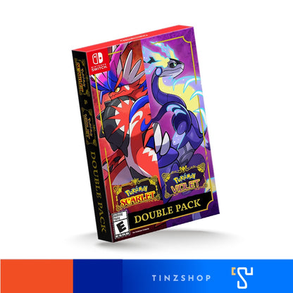 Nintendo Switch Game Pokemon Violet & Scarlet  Double Pack + Special Golden Steelbook +  2 Code Pokeball