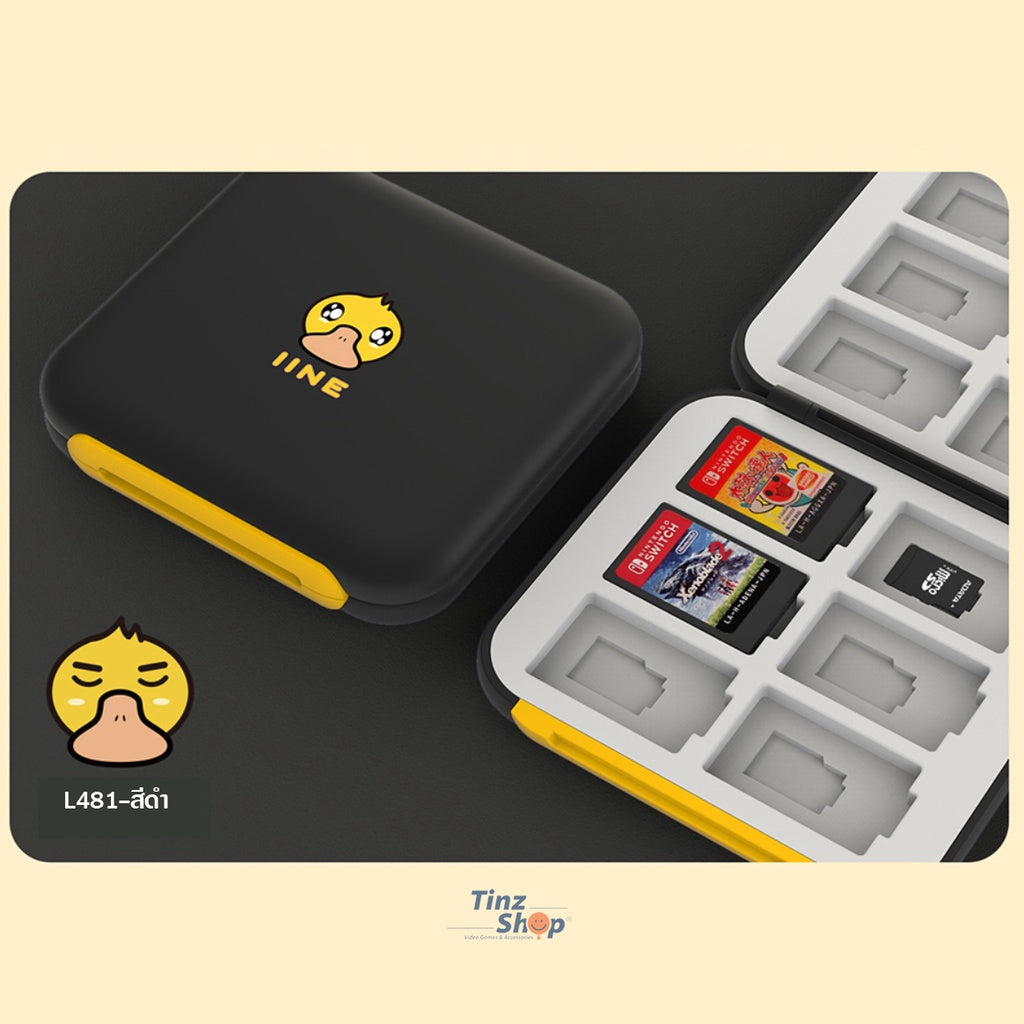 iine L479 L478 L481 L480 L654 L621 Duck Magnetic Card Case For Switch กล่องเก็บตลับเกม และ Micro SD 12+12