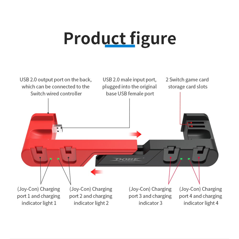 DOBE TNS-0122 6 IN 1 Charging Dock for NINTENDO SWITCH และ Nintendo Switch OLED  (แท่นชาร์จ 6 IN 1)