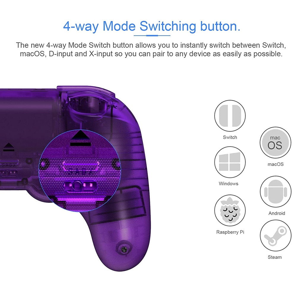 8BitDo 80GJ  Pro 2 Bluetooth Controller for Switch, PC, macOS, Android (Special Edition) จอยโปร 2 รุ่นลิมิเต็ด จอยใส