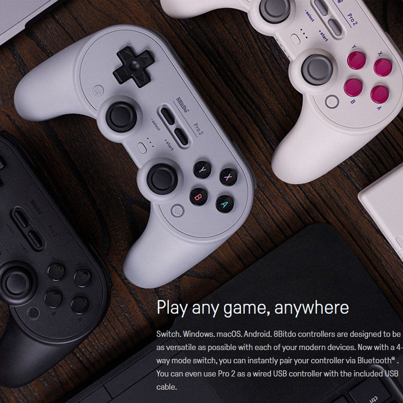 8Bitdo Pro 2 Bluetooth Controller New Version for Nintendo Switch Switch, PC, macOS, Android