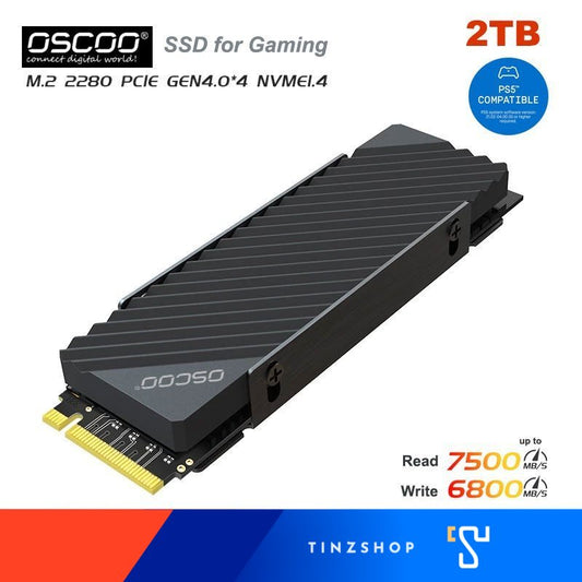 OSCOO ON1000PRO SSD PS5 m.2 NVMe Gen4 M.2 2280 PCIe 4.0 with Heatsink For Playstation PS5 Up to 7,500 MB/s