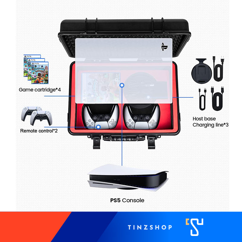 DEVASO 1110063 กระเป๋า PS5 กันกระแทก Hard Case Hardbox สีดำ สำหรับ PS5 กันน้ำสำหรับทั้ง PS5รุ่นใส่แผ่น และ PS5รุ่นดิจิตอล